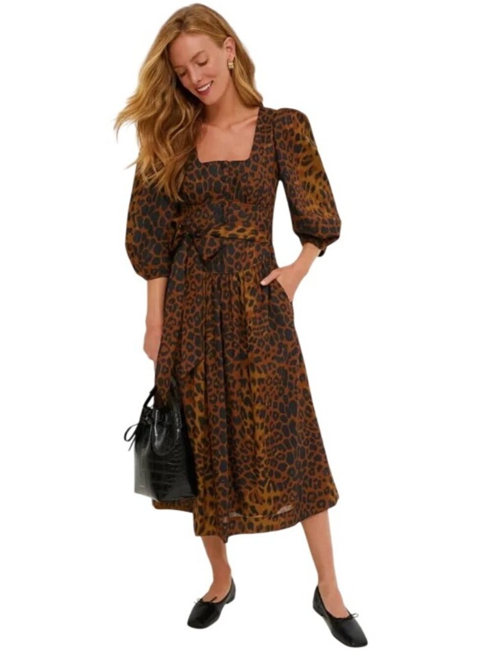 Tuckernuck Leopard Graciela Dress New Womens Animal Print Midi